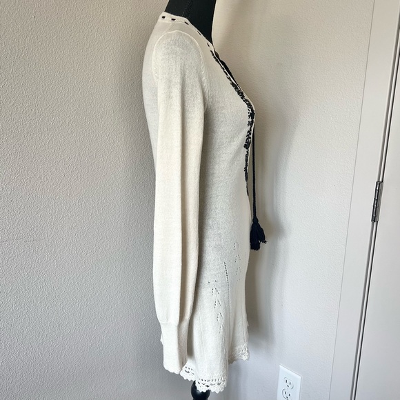 RARE EXC • Free People Floral Embroidered Mini Sweater Dress • - Picture 8 of 10